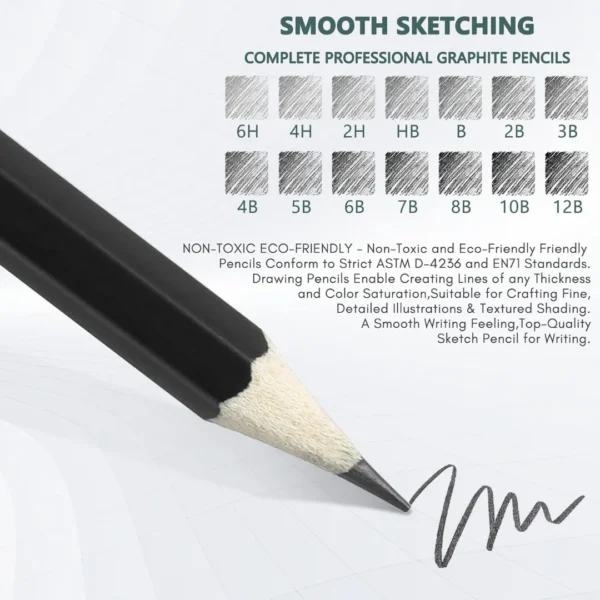 Drawing Pencils Set of 14 (B - 12B) - Image 5