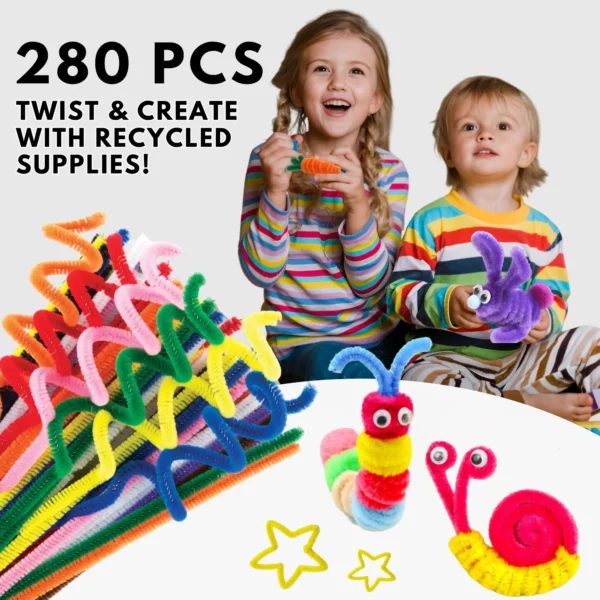 Pipe Cleaners Craft 280 PCS- 20 Multi-Colored - Image 2