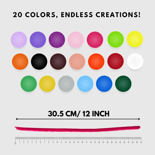 Pipe Cleaners Craft 280 PCS- 20 Multi-Colored - Image 3