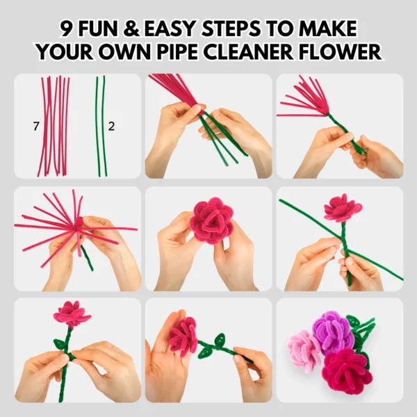 Pipe Cleaners Craft 280 PCS- 20 Multi-Colored - Image 6