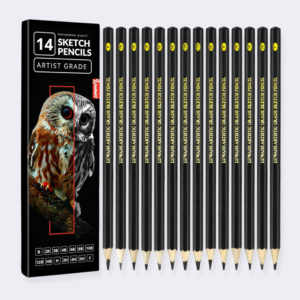 drawing pencils set of 14 (b 12b) sketching pencils for drawing, shading & doodling | professional sketch pencils graphite grades for artists & beginners